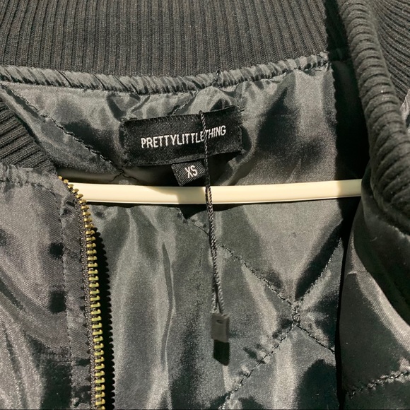 Pretty Little Thing Black Bomber Jacket - Picture 2 of 4